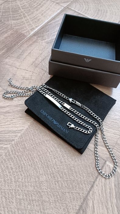 Set lanț și brățară Emporio Armani Steel