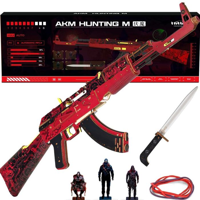 Дървен 3D пъзел конструктор MiniCity AKM Hunting M – нов