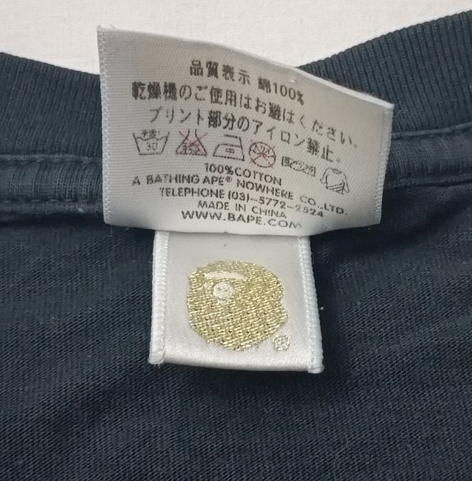 A Bathing Ape Bape Shirt оригинална тениска L памучна черна фланелка Бейп