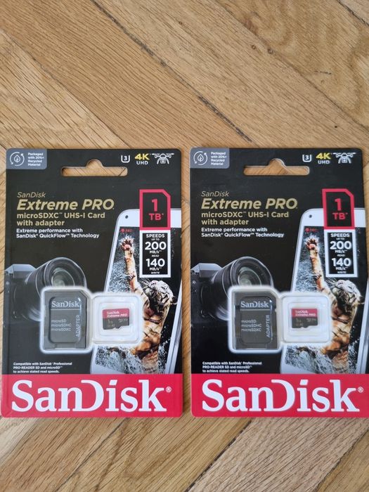 Card de memorie SanDisk Extreme PRO microSDXC 1TB pana la 200MB/s and 140MB/s Read/Write speeds A2 C10 V30 UHS-I U3 + SD Adapter