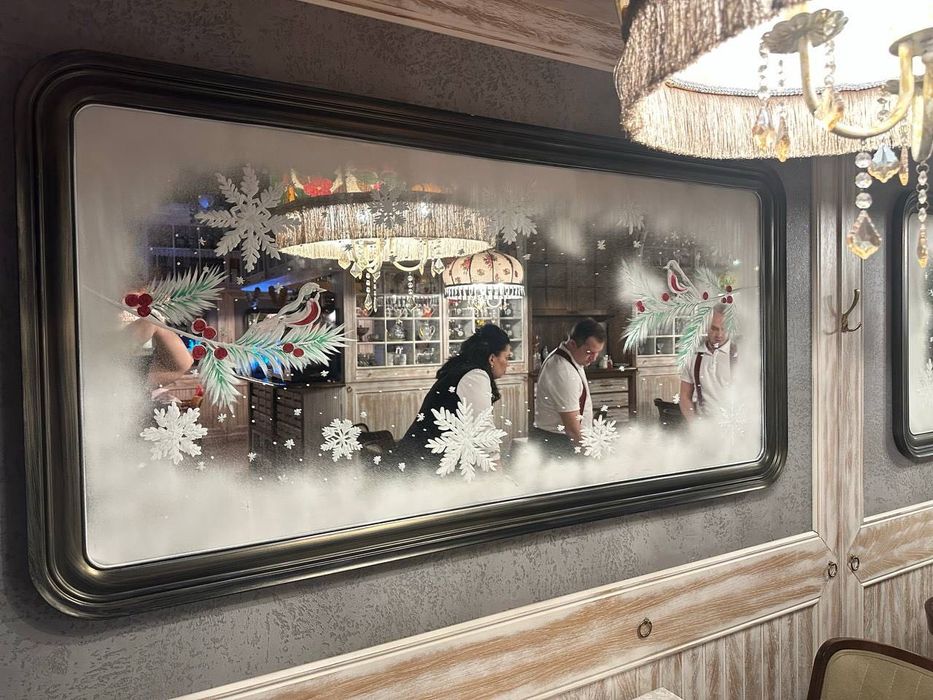 Рисуем на стеклах новогодняя роспись стекл