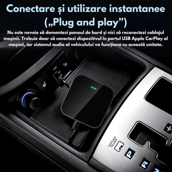Adaptor Wireless CarPlay & Android Auto 2in1  Compatibilitate prin USB
