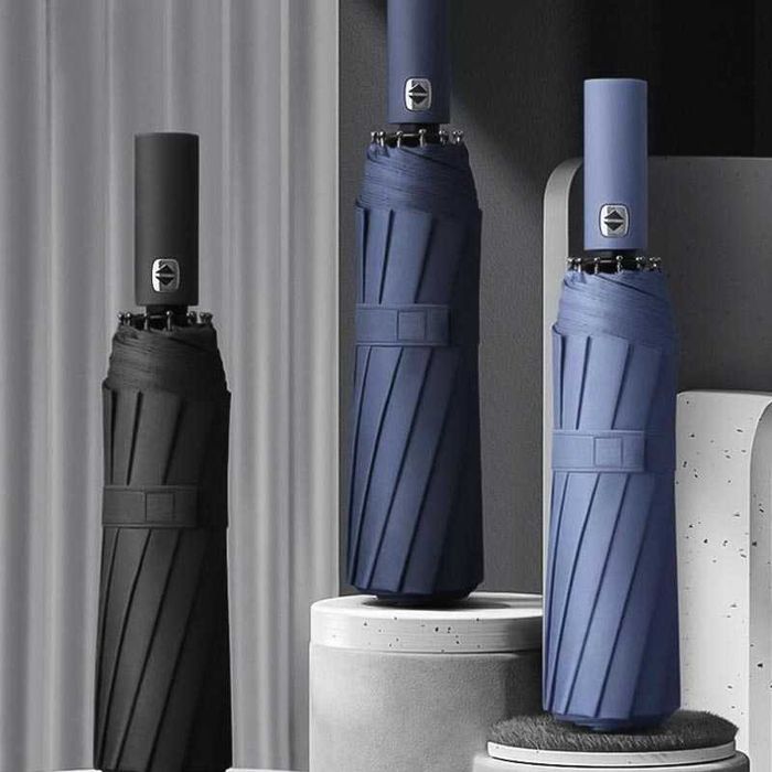 Чадър с автоматично отваряне и затваряне, 10 спици, с калъф, 4 цвята