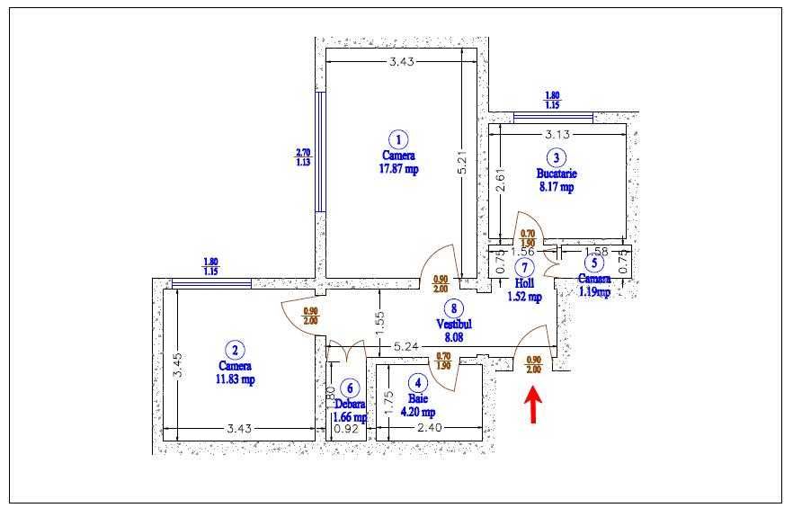 Apartament 2 camere decomandat | 55 mp | Metrou Gorjului