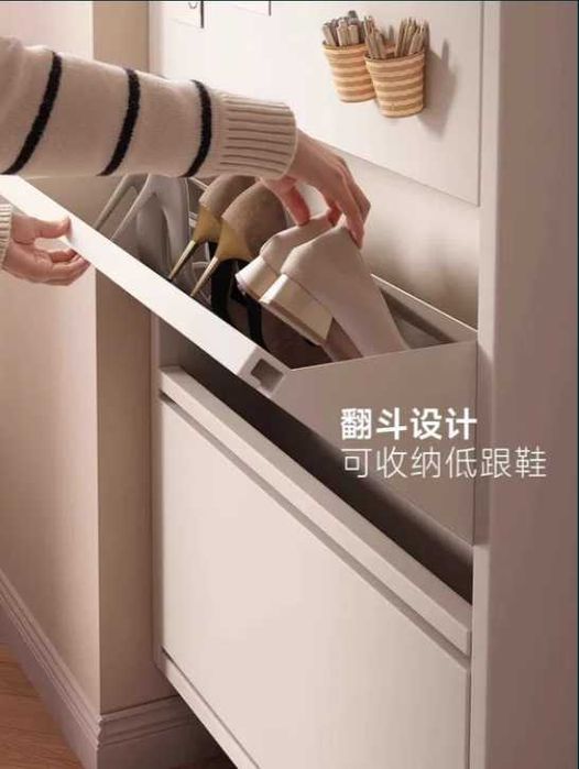 Настенный обувной шкаф для прихожей/ очень тонкий но вместительный