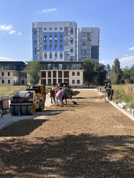 Асфальтирование Укладка асфальта Асфальт каток