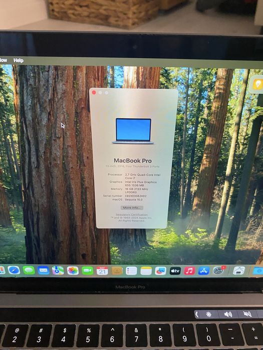 Macbook Pro A1989, Intel I7