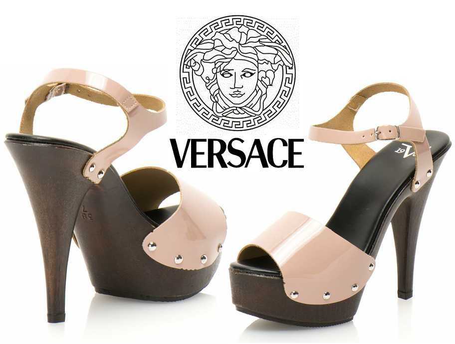 %ПРОМО% VERSACE № 36 – Дамски сандали ест кожа ток/платформа 13/4см