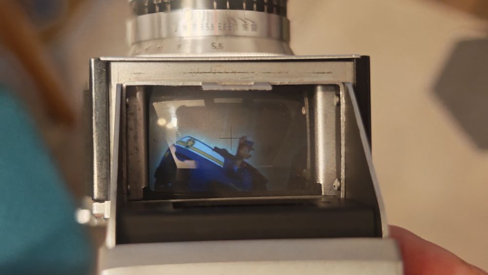 Set Voigtländer Telomar 100mm f/5.5 Reflex + vizor Turnit 35/100 mm,