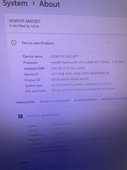Placă de baza asrock h110 pro btc cu m2 Celeron G4440 Memorie RAM: 4 GB DDR4