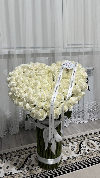 101 белый роза свежий