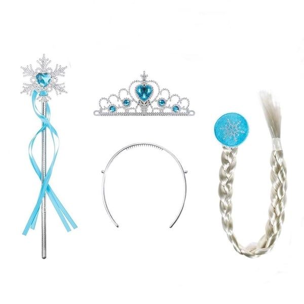 Set rochie si trei accesorii Elsa Frozen, 7-9 ani, Carnaval