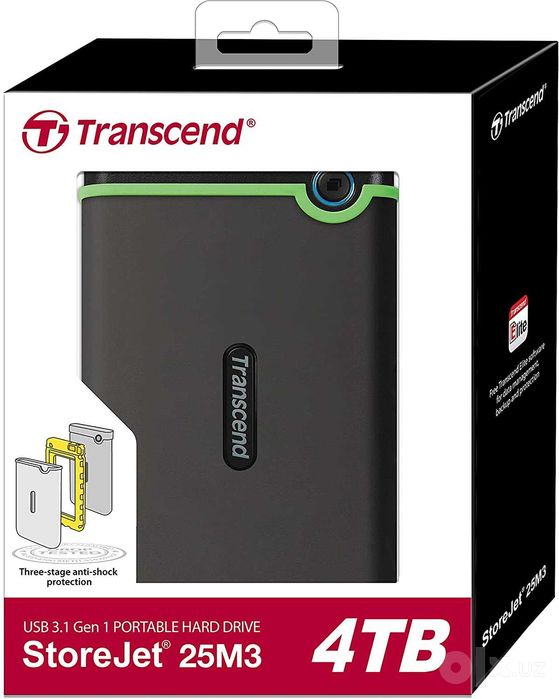Transcend StoreJet 25M3 — 4TB запечатанный зеленый
