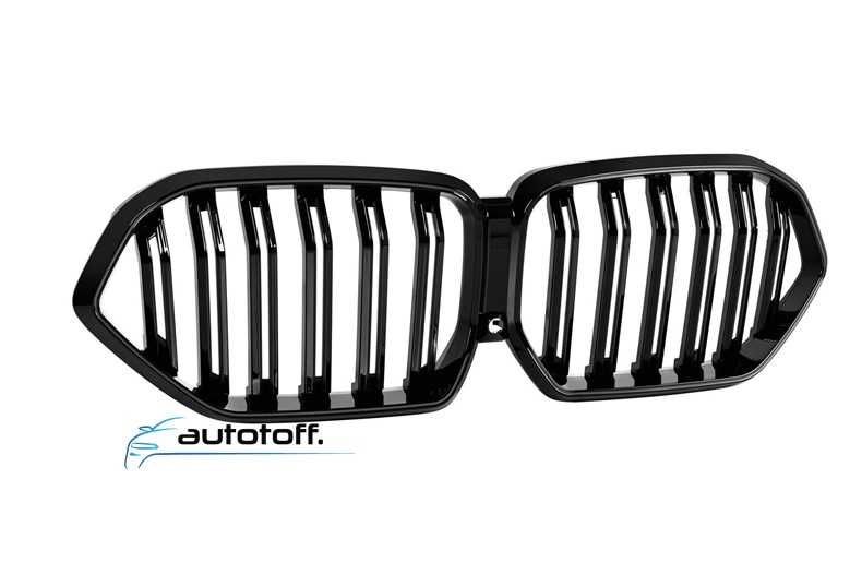 Grila dubla iluminata compatibila cu BMW X6 G06 (19-23) Negru lucios cu LED