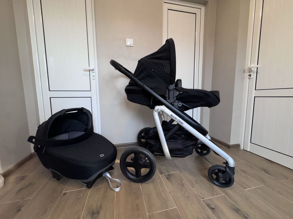 Комбинирана бебешка количка Maxi Cosi Lila Nomad Black и MaxiCosi Jade