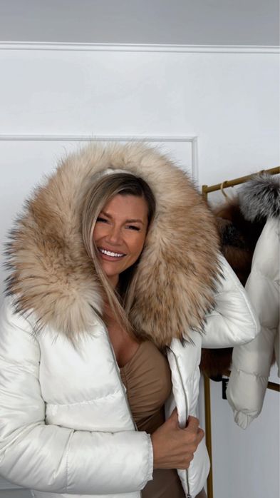 Geaca dama fâș guler blana naturala vulpe captuseala puf de gasca