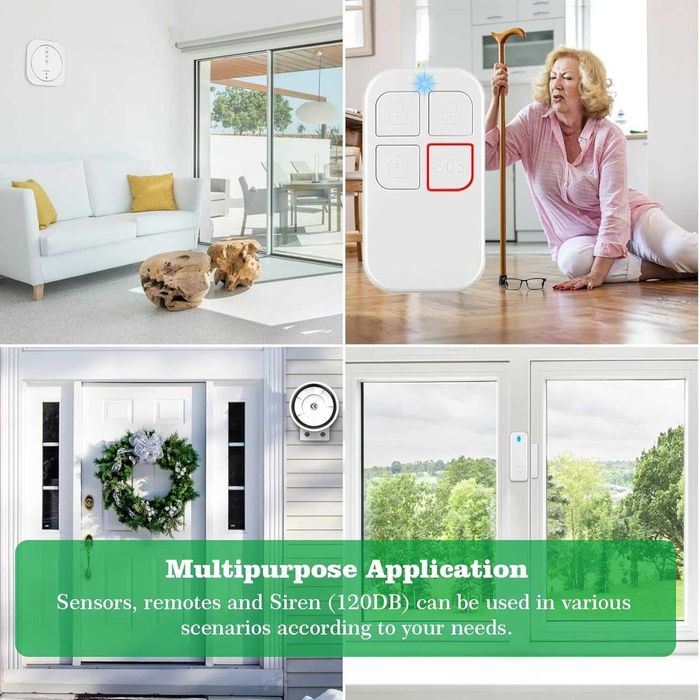 Аларми за врата за домашна сигурност с 10 сензора и 2 дистанционни