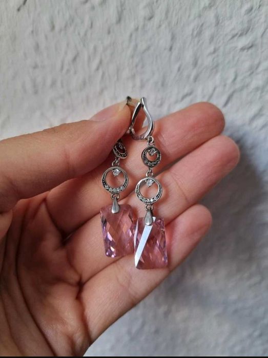 Сет колие и обеци сребро 925- като ново