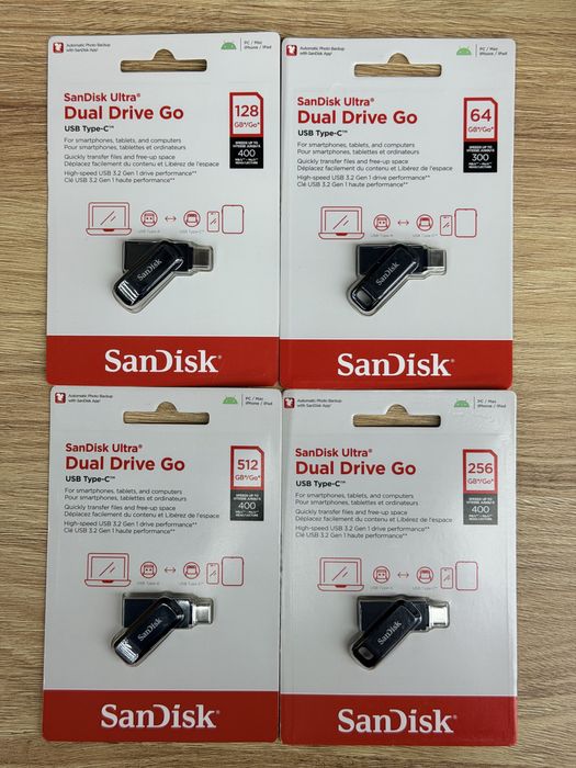 1 Тб, 512, 256, 128, 64, 32 Гб. Флешкa Type-C SanDisk Ultra Dual Drive