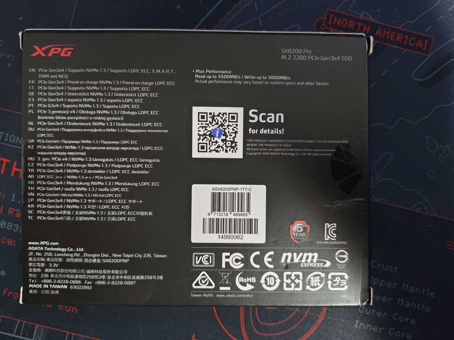 SSD ADATA XPG SX8200 Pro, 1TB, NVMe, M.2, Ambalaj Original, Utilizat