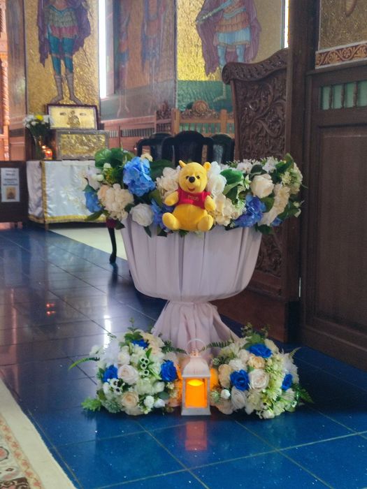 Aranjament cristelniță / decor botez, nunta