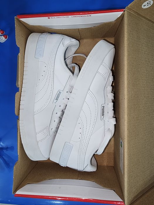 Adidasi PUMA piele culoare alba unisex 37.5 NOI