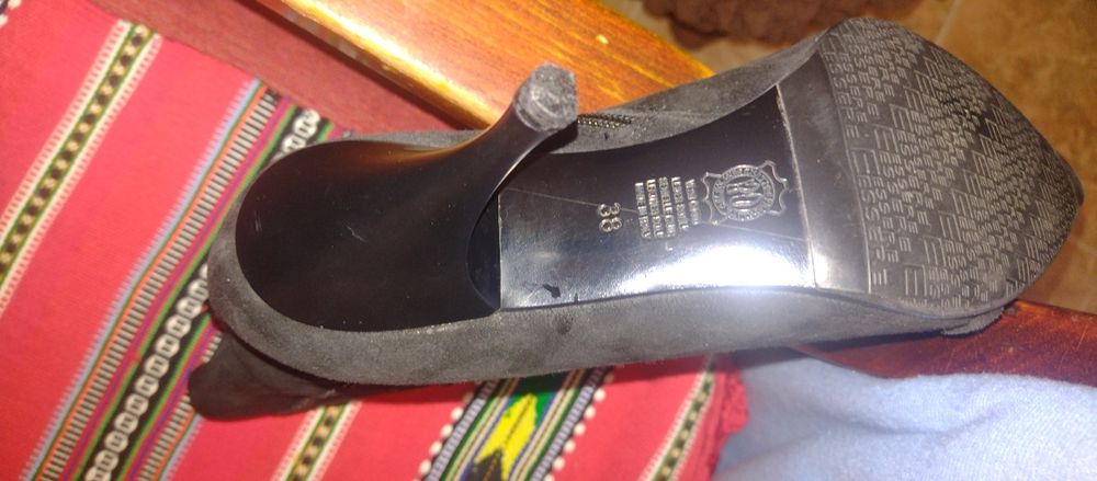 Ghete dama (cizmulițe), negre, piele naturala antilopa Nr 38, nepurtat