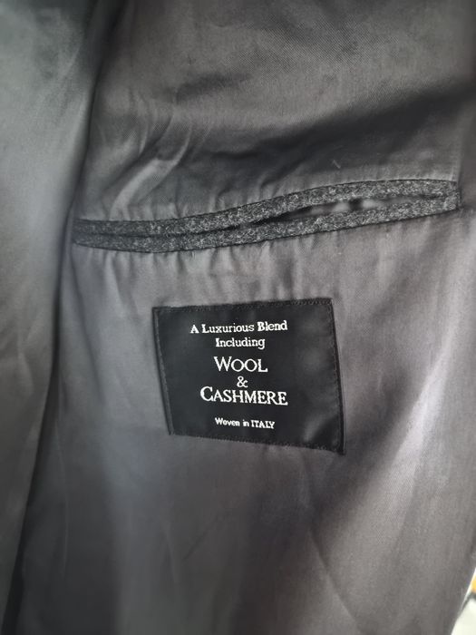 Palton Lana Casmir old money wool gri
