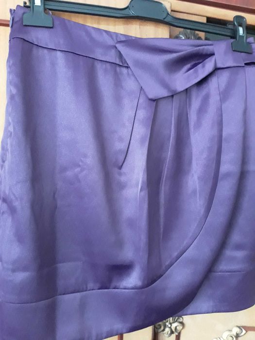 Fusta satin lucios culoare mov
