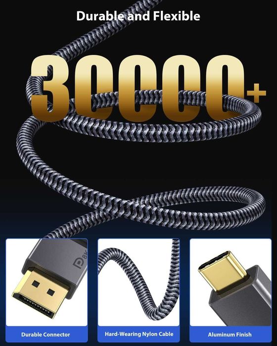 Cablu USB C/Thunderbolt 3 to DisplayPort 1 Metru 8K-60Hz/4K-60Hz