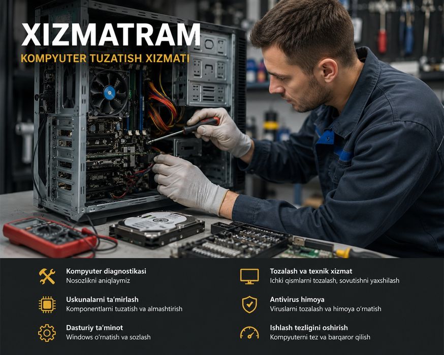 Kapiyuter xizmatlari arzon narxda