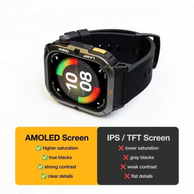 Смарт часовник AGM Legion 3 - 1.95" AMOLED, 5ATM, защита IP68