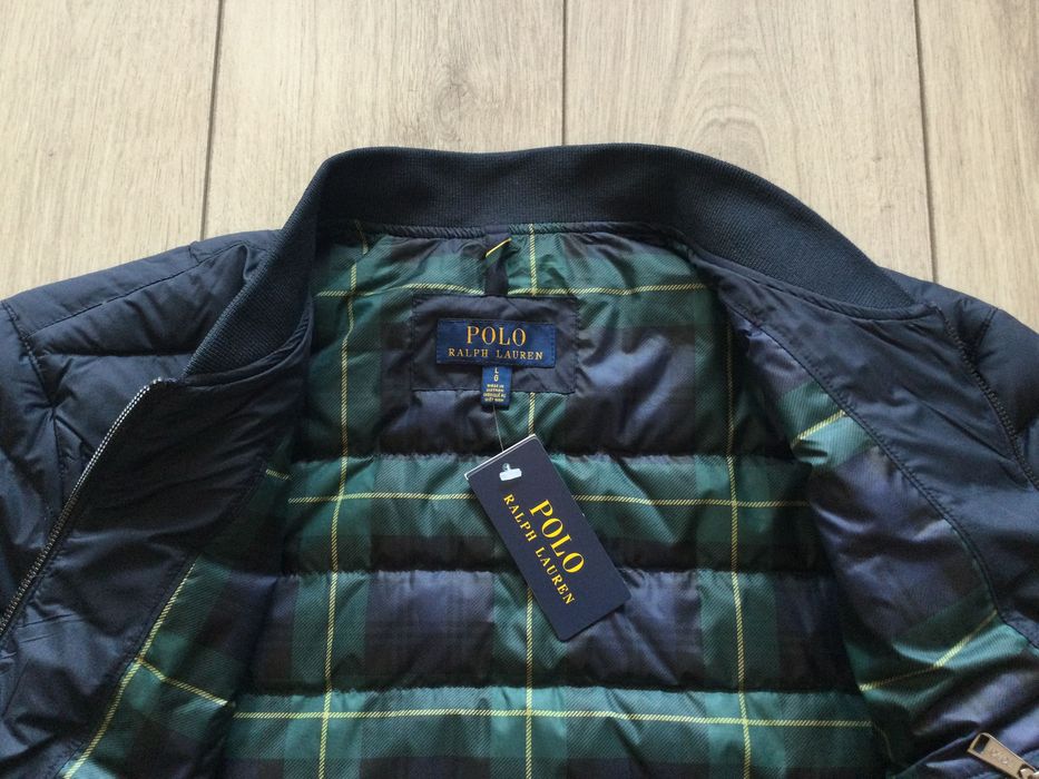 НОВО тъмно синьо пухено яке бомбър POLO RALPH LAUREN размер L от САЩ