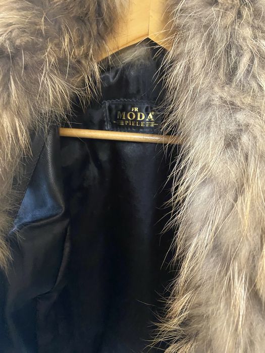 Geaca piele cu guler blana