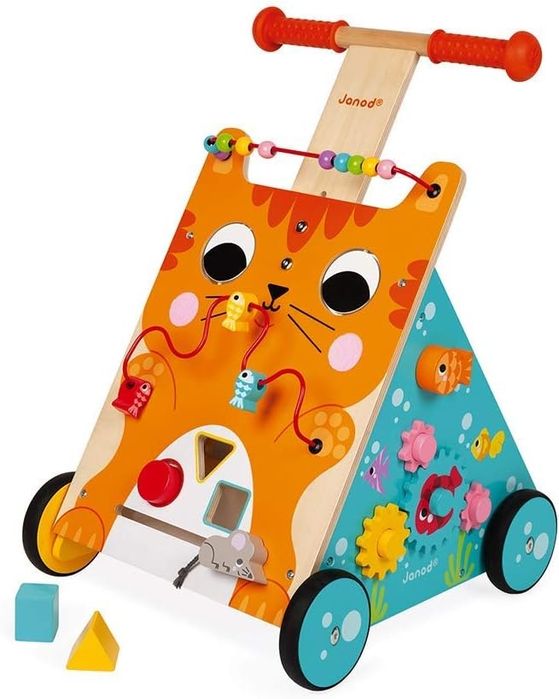 Проходилка Janod Wooden Activity Baby Walker Cat - 21.1" Tall - Ages 12 Months+ - J08005