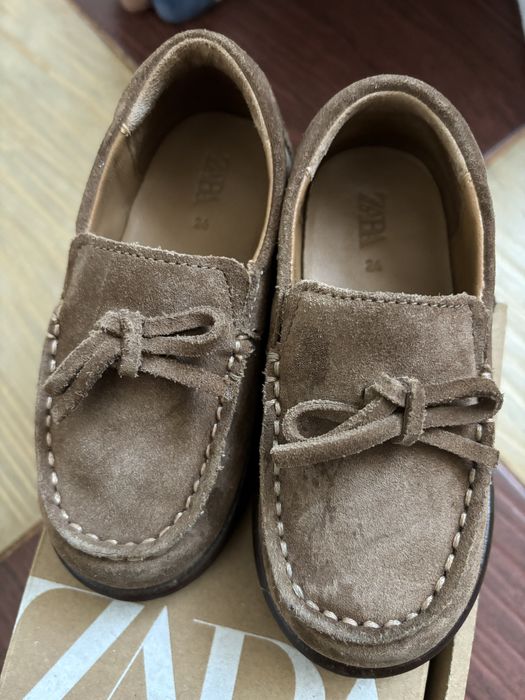 Лоферы зара замша