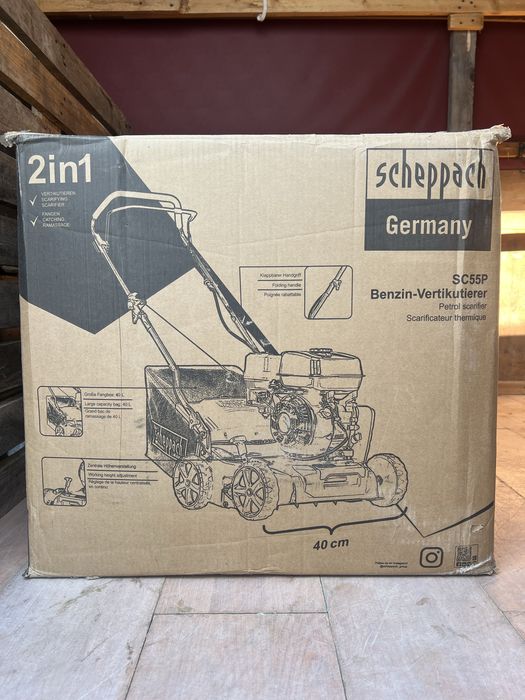 Бензинов Аератор за трева Scheppach SC55P / Моторен Скарификатор -НОВ