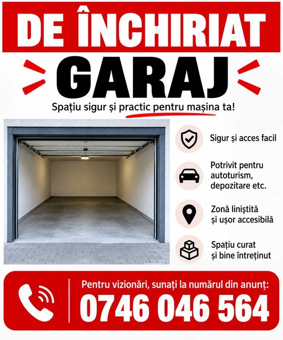 Inchiriez Garaj 19 mp | Aleea Tudor Neculai