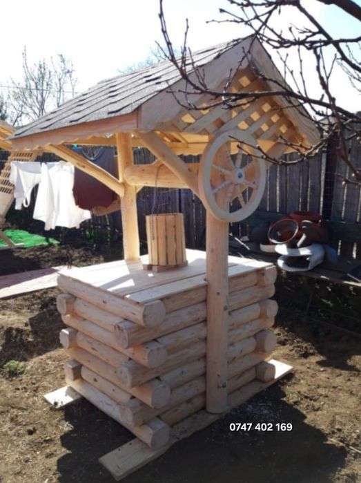 Balansoar  rustic cu 2 leagăne  pentru copii   set masa lemn