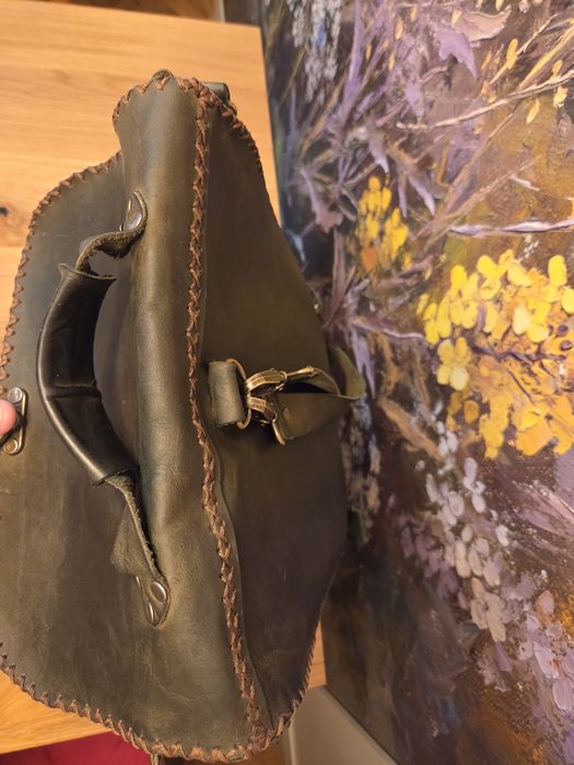 Кожена раница , ръчна  изработка.