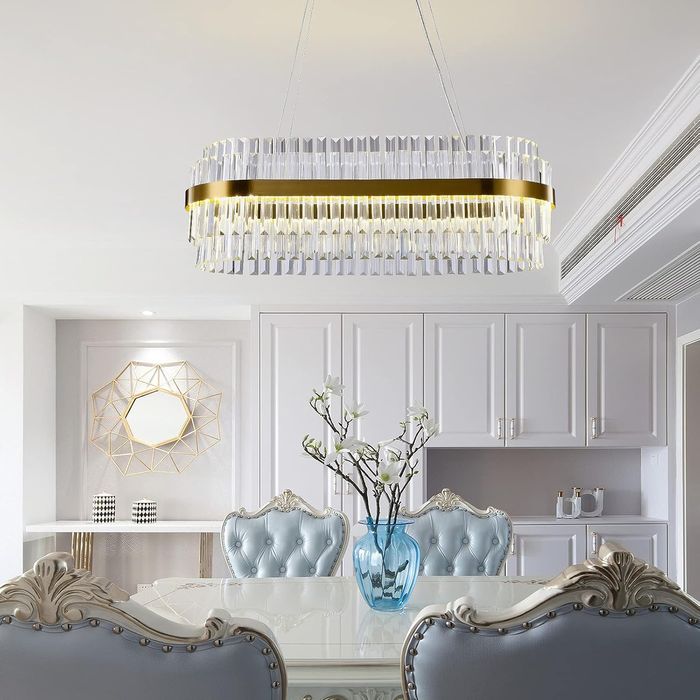 Модерен Кристален полилеи (златист 60см)