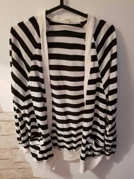 Cardigan alb/negru,marimea 36/38,stare f buna