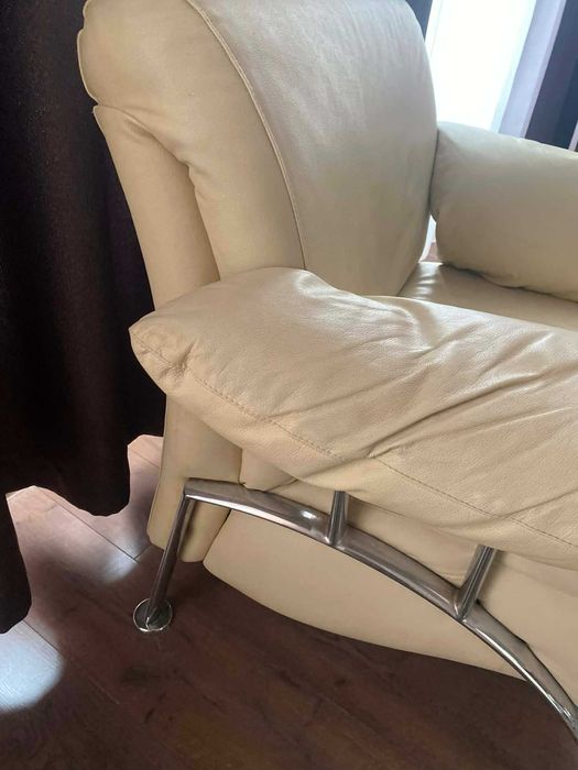 Фотьойл диван от естествена кожа