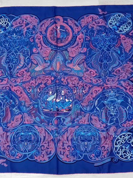 Eșarfă originală Hermes – Paris, La Charmante Aux  Animaux din mătase