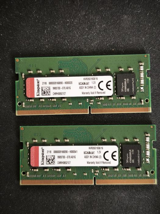 Kingston  32gb (2x16), sodimm, ddr4 2666