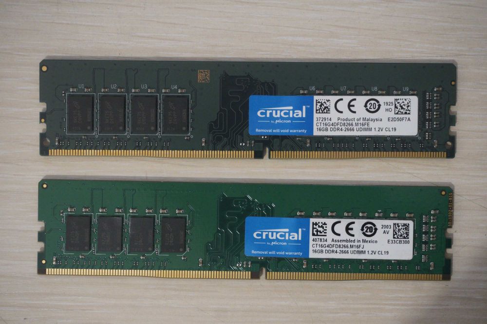 32GB (2x16) DDR4 RAM памет Crucial 2666 MTs/ вкл. ДДС