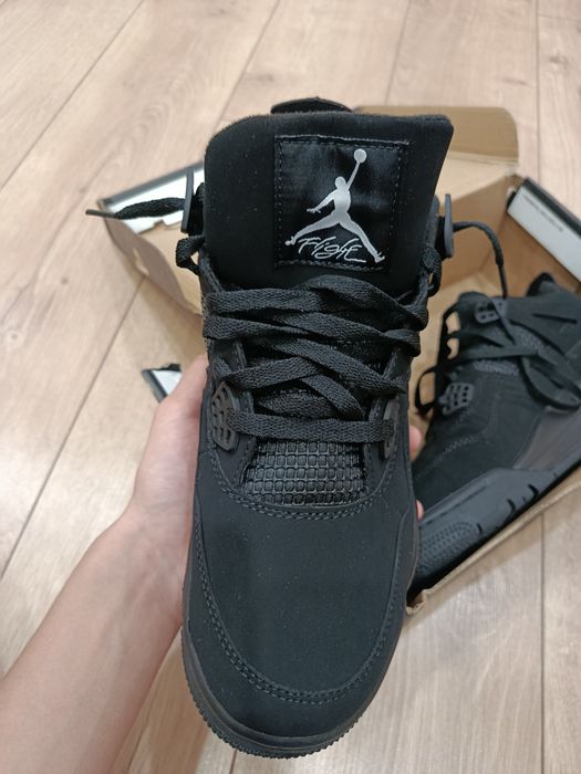 Кроссовки Nike Air Jordan 4 Retro Black, чёрные