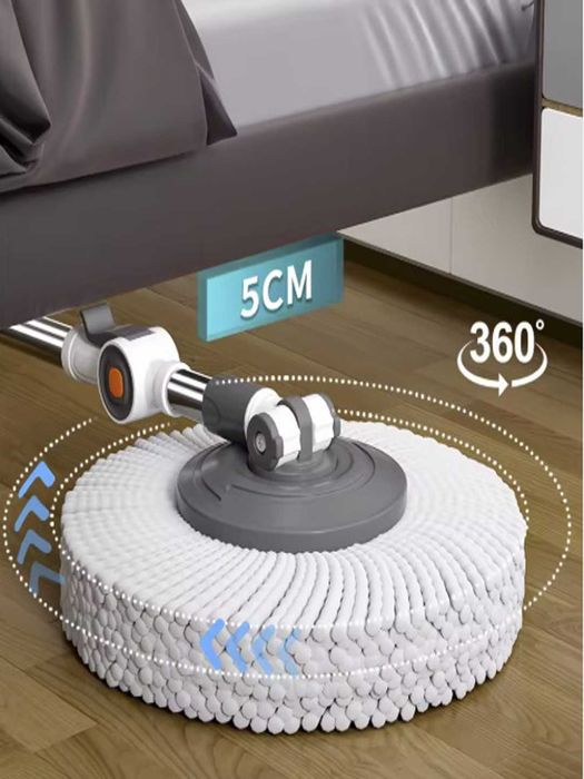 Швабра для мытья пола – 360° вращающаяся насадка, система отжима