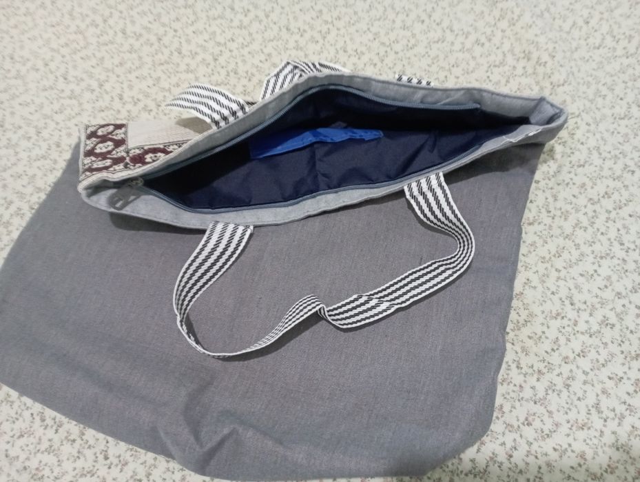 Сумка пляжная лён