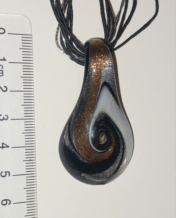 Pandantive sticlă Murano și lemn concav